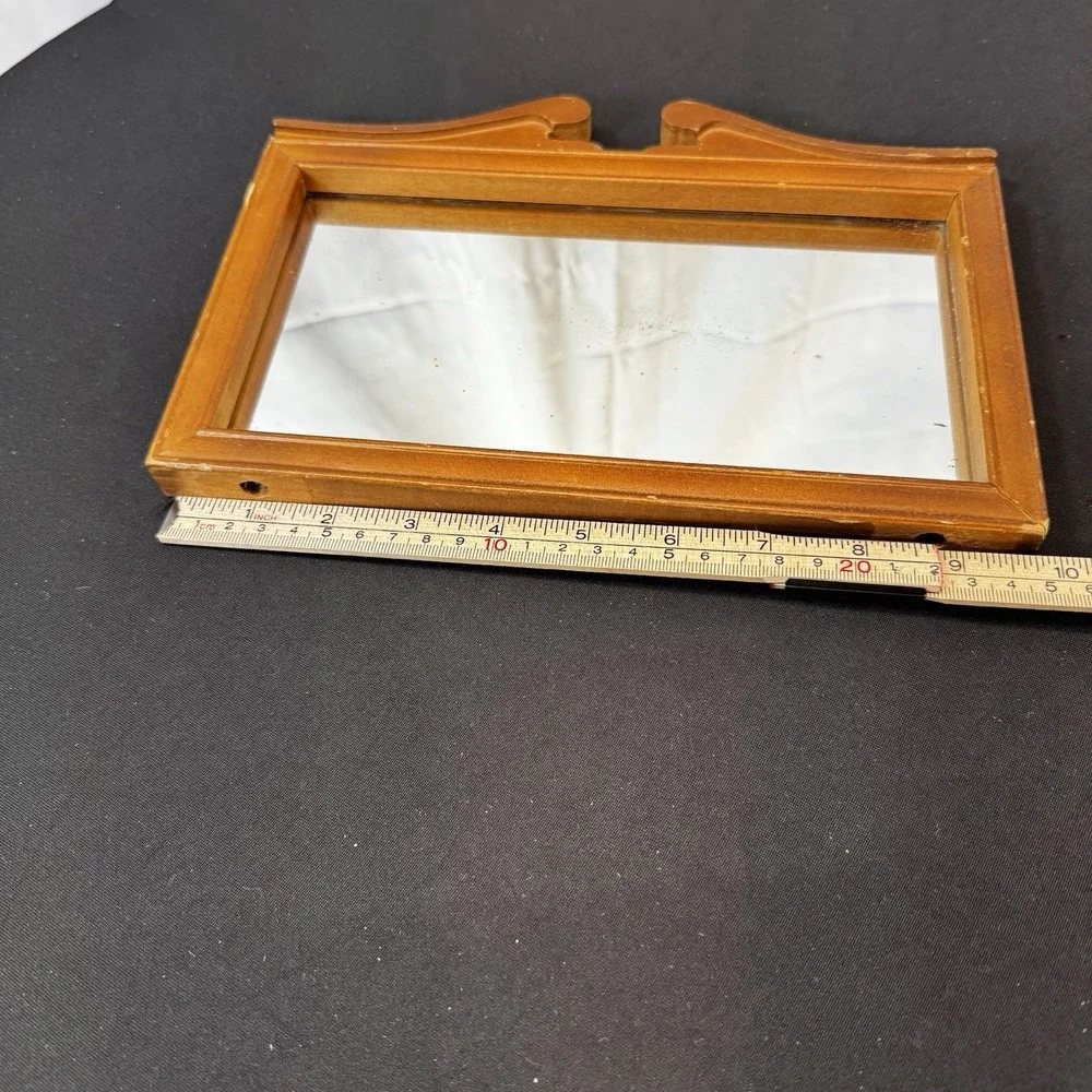 Antique Vntg Wooden Frame Carved Ornate Mahogany‎ Vanity Mirror